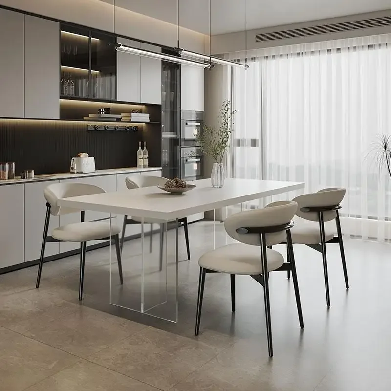 

Большие роскошные обеденные столы в скандинавском стиле, итальянские акриловые современные обеденные столы для ресторана, кухонный салон, мебель для дома Mesas De Comedor