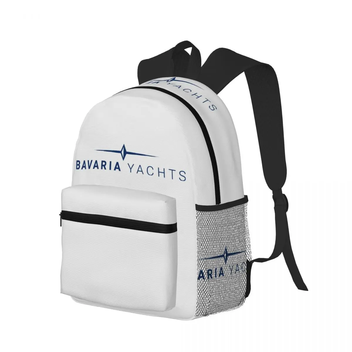 

Bavaria Yachts Blue Silver Logo Student Backpack School Bag Hiking Travel Daypack for Men Women Bookbag Shoulder Bags