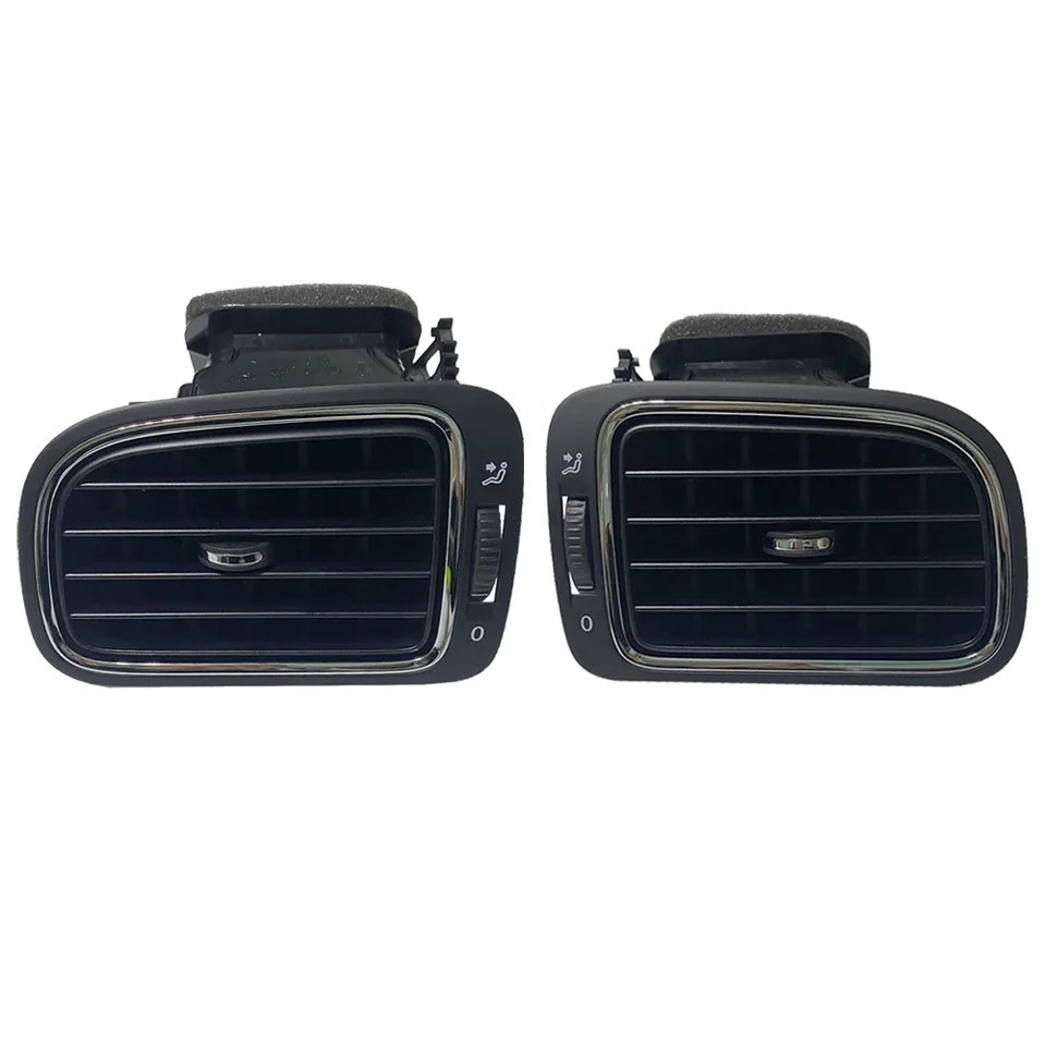 1x New Matta Black Dashboard AC Air Outlet Chrome Vent For VW Polo