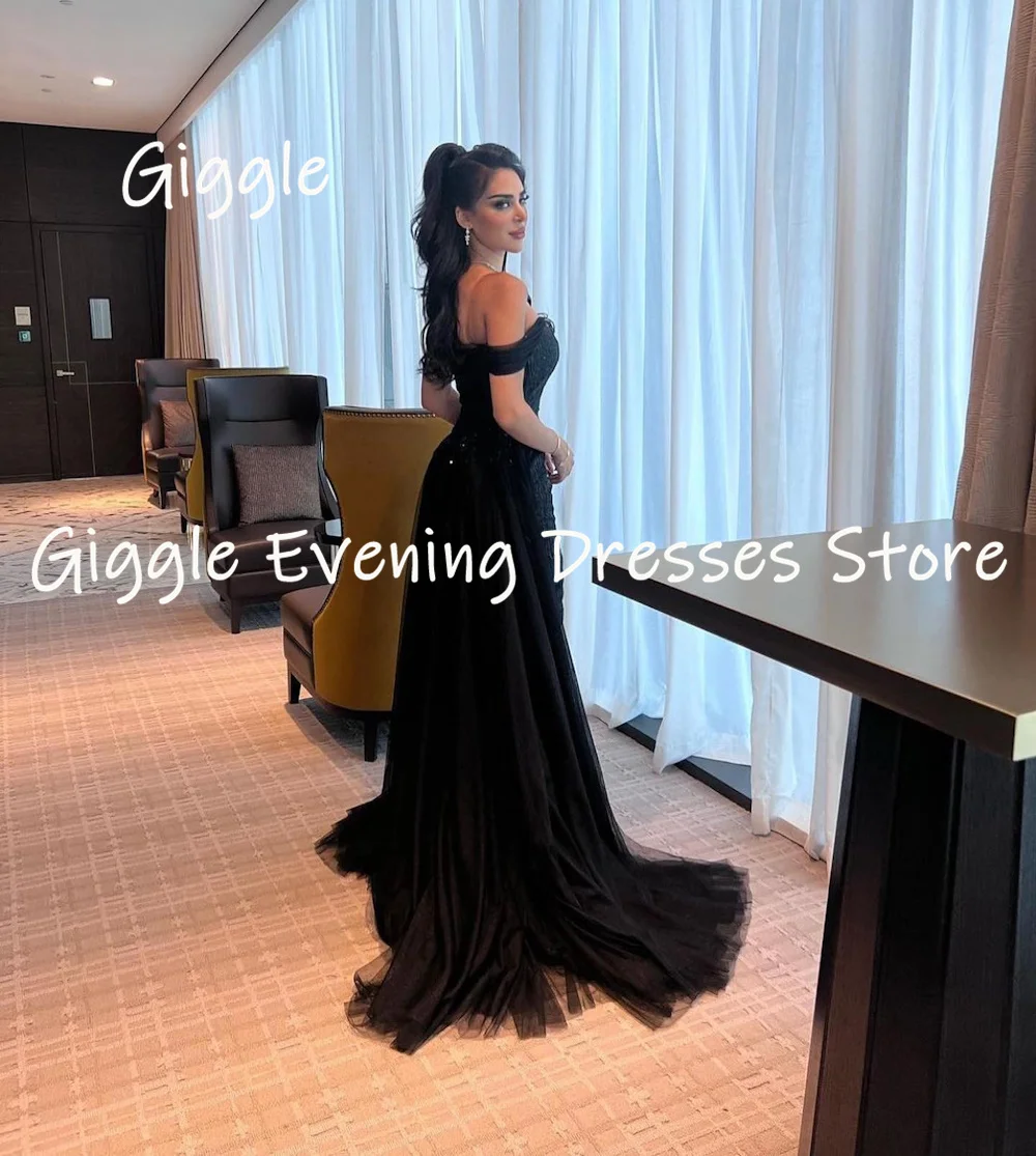 Giggle Satin Off-the-shoulder Lace Populer Ruffle Formal Prom Gown Floor-length Evening Elegant Party Dresses for Women 2023