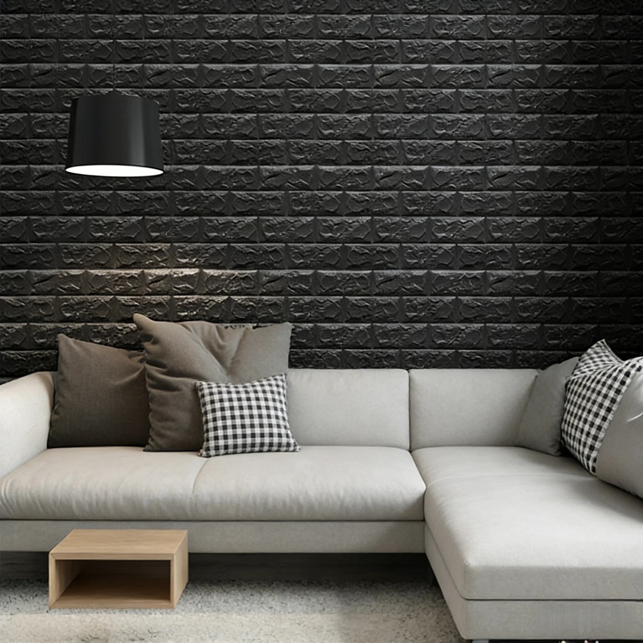 Classic 3D Brick Wallpaper 20Pcs 38.5cmx35cm Waterproof Self Adhesive Wall Sticker TV Backdrop Indoor Home Wall Decor