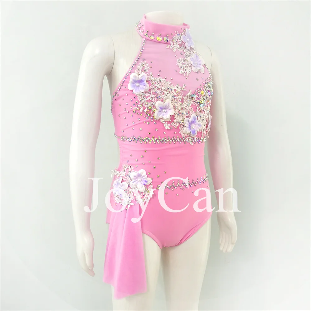 JoyCan vestido de baile lírico para niña, traje de baile de Jazz rosa, ropa de Pole Dancing, entrenamiento de rendimiento
