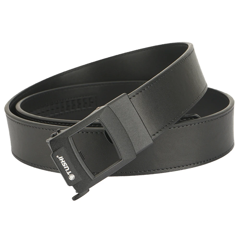 

TUSHI New Automatic Buckle Belt for Men, High Quality Genuine Leather Belt, Adjustable Ratchet Belt Fashion Designer Belt Men