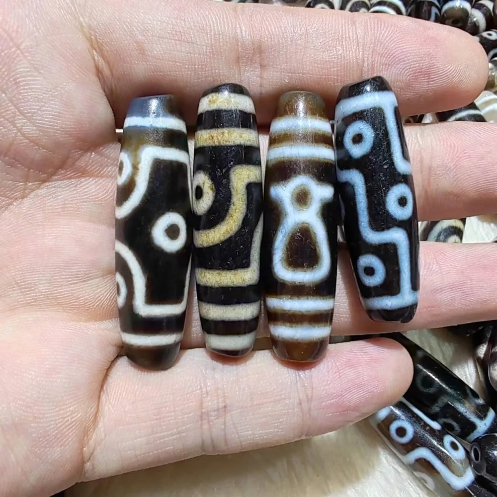 1 pcs Tibetan style infiltration weathering 2, 6, 9 eyes God of Wealth agate Tianzhu necklace pendant DIY accessory Dzi