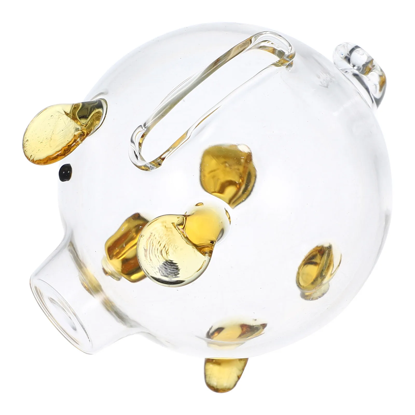 투명 돼지 저금통 고붕규산 유리 돼지 모양 동전 보관함 소녀들을 위한 창의적인 저금통 투명 데스크탑 장식