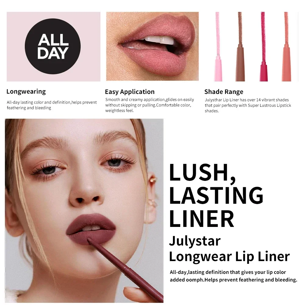 ชุด 6 สี Long-Lasting Waterproof Lip Liner ดินสอ Non-Stick CUP Lip แต่งหน้าเครื่องมือเหมาะสําหรับแต่งหน้าทุกวันและชุดของขวัญ