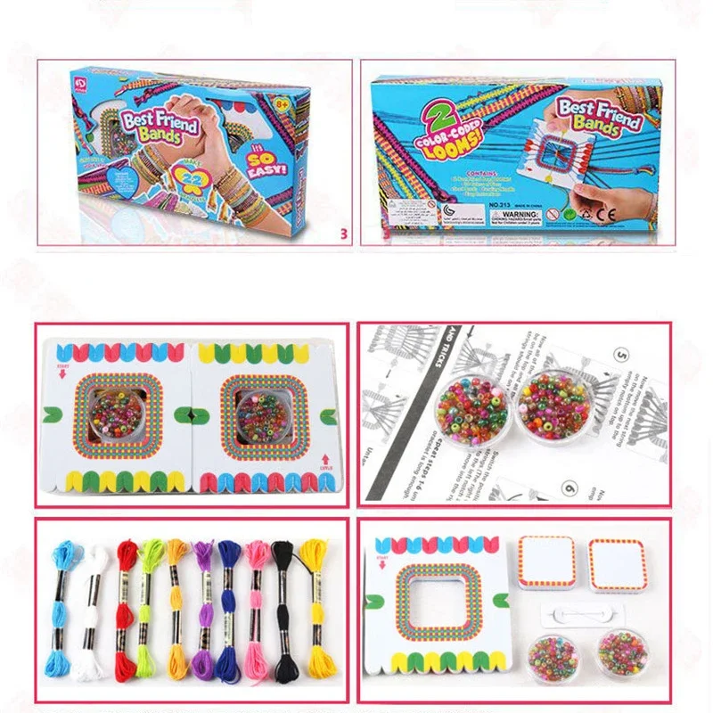 Girls DIY Bracelet Making Kit Handmade Jewellery Making Kit Arts Colorful Beaded Kids Friendship Craft Kit Children Toys Gifts