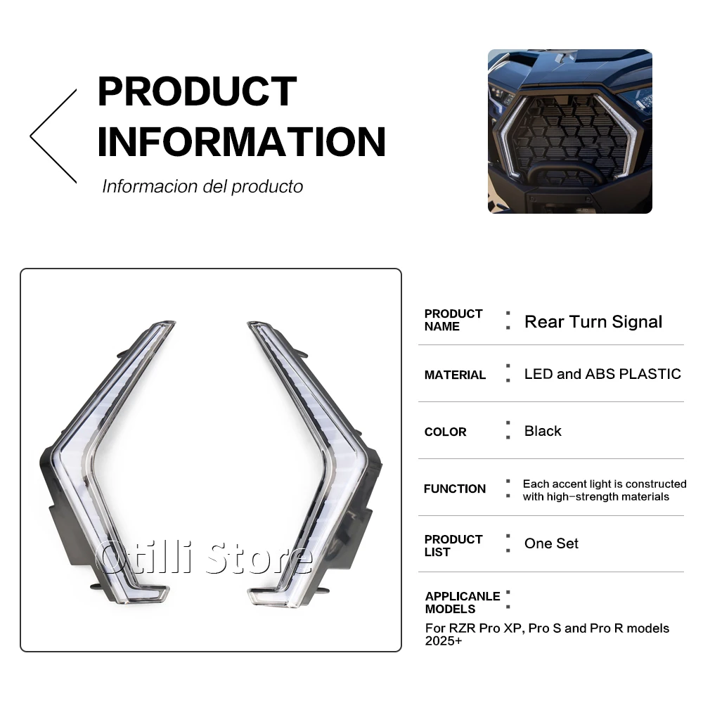 UTV ATV الجبهة فانغ لهجة أضواء LED بدوره مصباح إشارة أو Polaris RZR Pro XP 4 1000 XP4 S R قسط الرياضة في نهاية المطاف 2025 2026