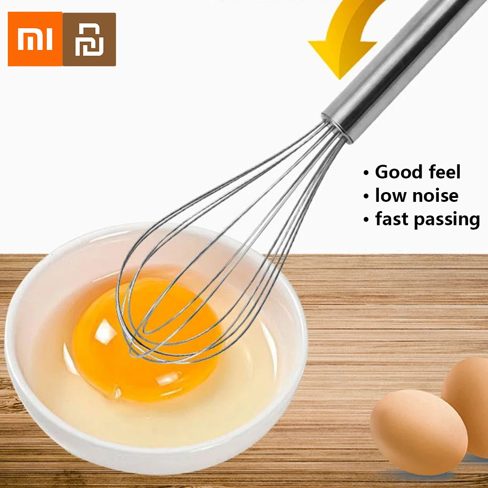 Xiaomi Stainless Egg Beater Semi-Automatic Egg Tools Egg Stiring Cream Whisk Manual Mixer Household Kitchen Baking Accessories