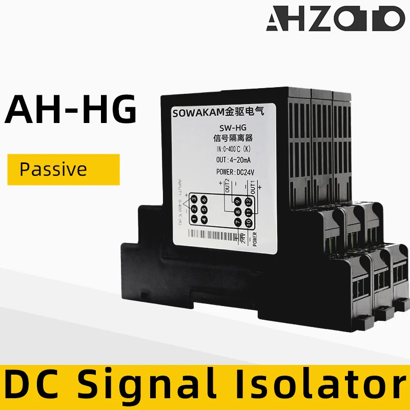 DC Signal Isolator Input 4-20mA  Output 4-20mA  1In 2Out 2In  2Out Plug-In Passive Signal Isolator Tranducer