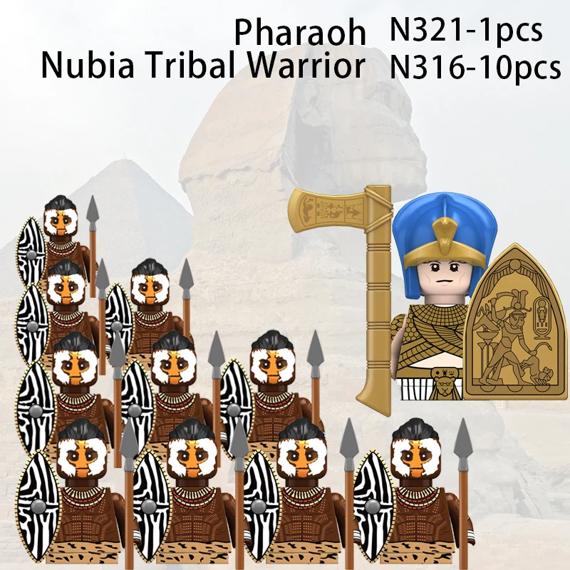 Ancient Egypt Soldier Medieval Teutonic Knight Minifigures Military Building Blocks DIY Assemble Bricks Educational Toys N321