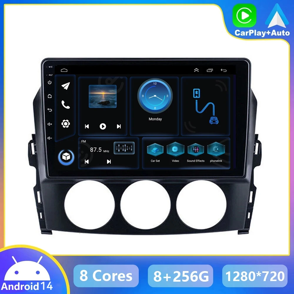 

For Mazda MX-5 MX5 III 3 NC Miata 2009-2015 Android 14 Car Radio Stereo Navigation GPS DSP Wireless Carplay Head Unit Autoradio