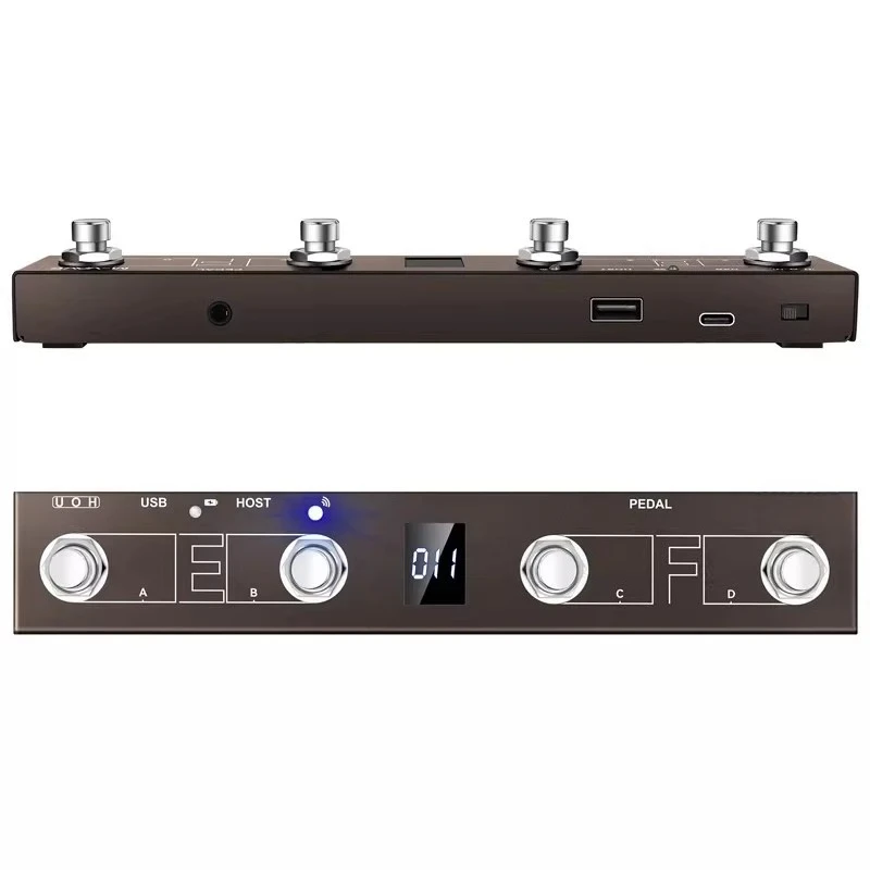 Wireless Foot Controller Bluetooth MIDI Pedal Controllers 4 Buttons Foot Switch Controller Set Portable Versatile Controllers