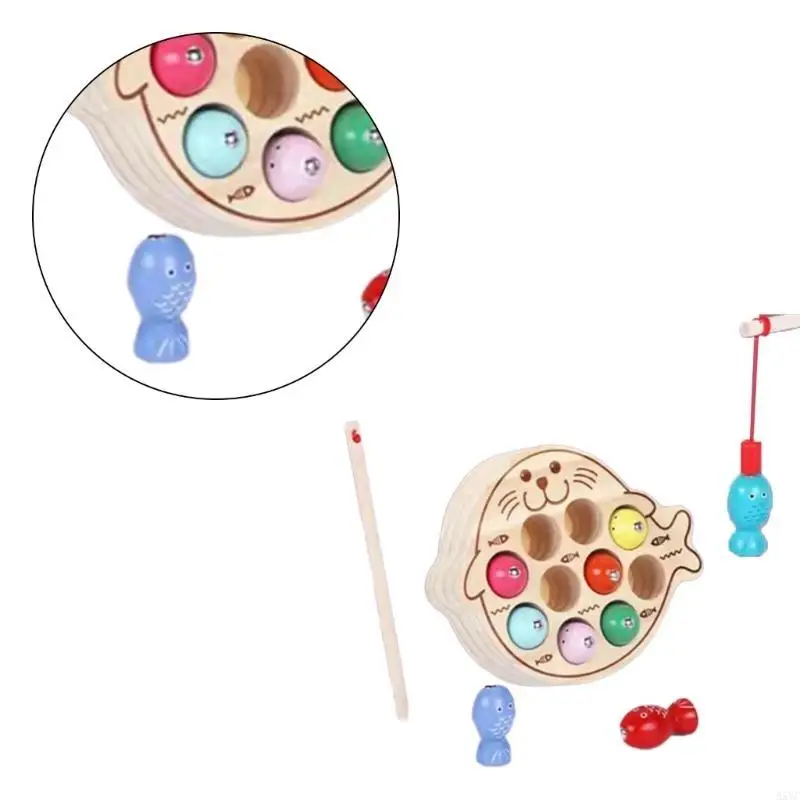 어린이를위한 A5YC 자기 낚시 장난감 나무 퍼즐 보드 게임 장난감 교육 장난감 부모-아이 손 기술 활동 장난감