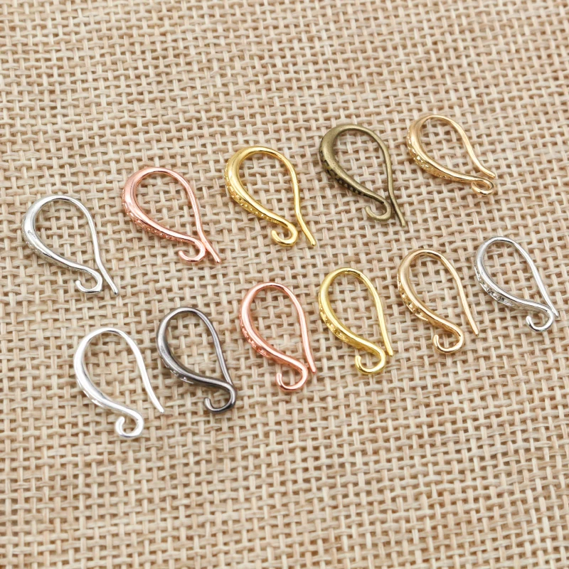 

15x10mm 20pcs High Quality Silver Plated Bronze Gold 6 Colors French Earring Hooks Wire Settings Base Setting