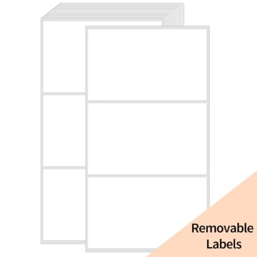 

Removable Colored Labels Stickers 3X5 Inch Waterproof Tear Resistant White Labels for Moving Boxes Storage Bins