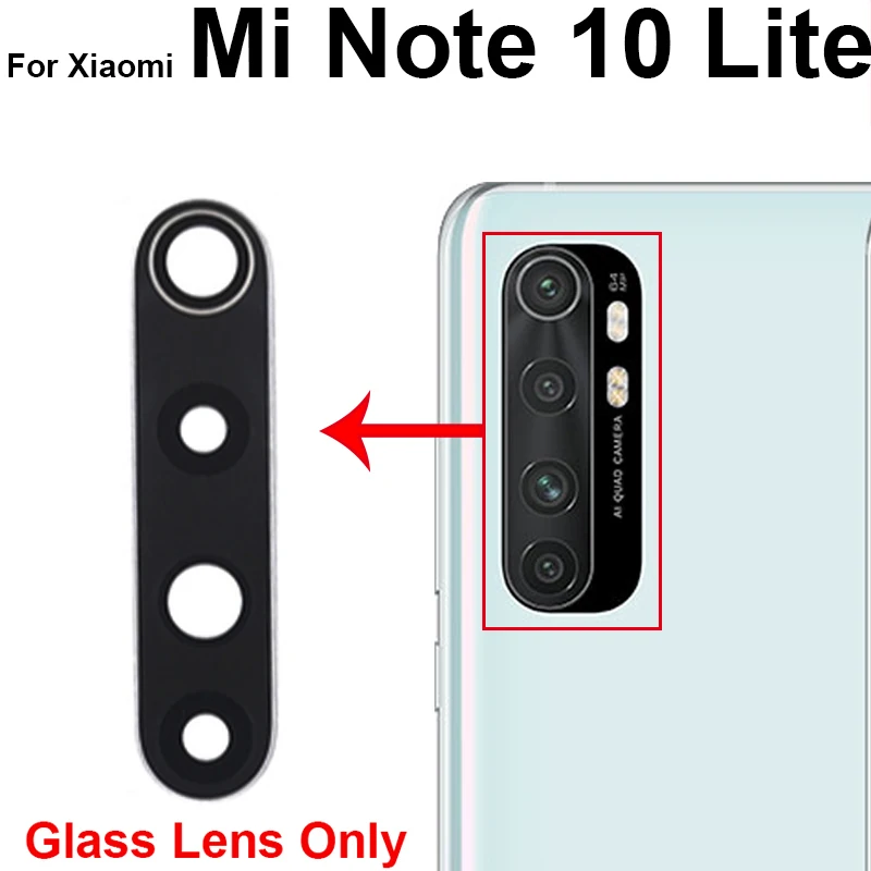 Rear Camera Glass Lens Cover For Xiaomi Mi Note 10 Lite Back Main Camera Glass Lens Frame Holder Replacement Parts