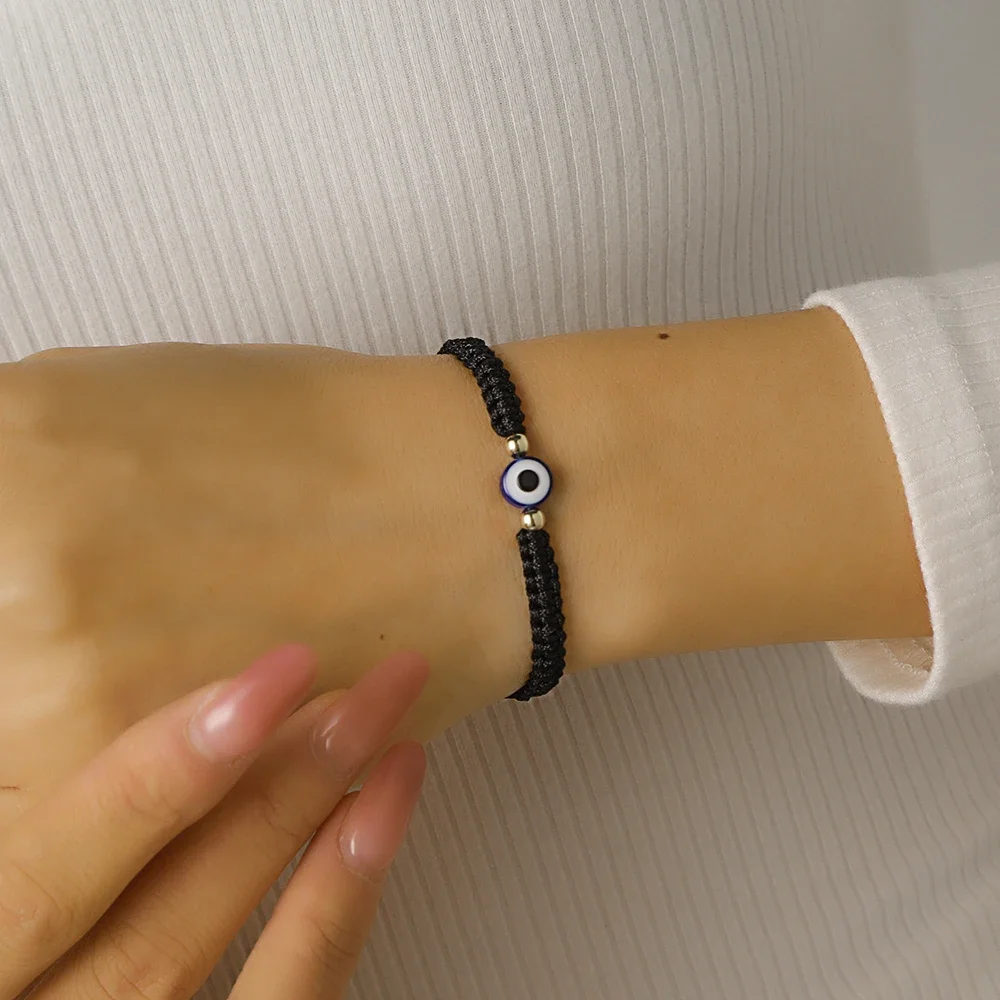 New Prayer Hand of Fatima Evil Eye Braiding Bracelet Red Black Blue Color Nylon Thread Lucky Couple Bracelet Jewelry Men Women