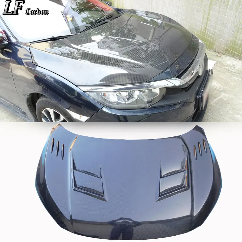 Carbon Fiber Hood for 2016-2020 for Honda Civic 10th FK7 Front Bonnet Hood Cover