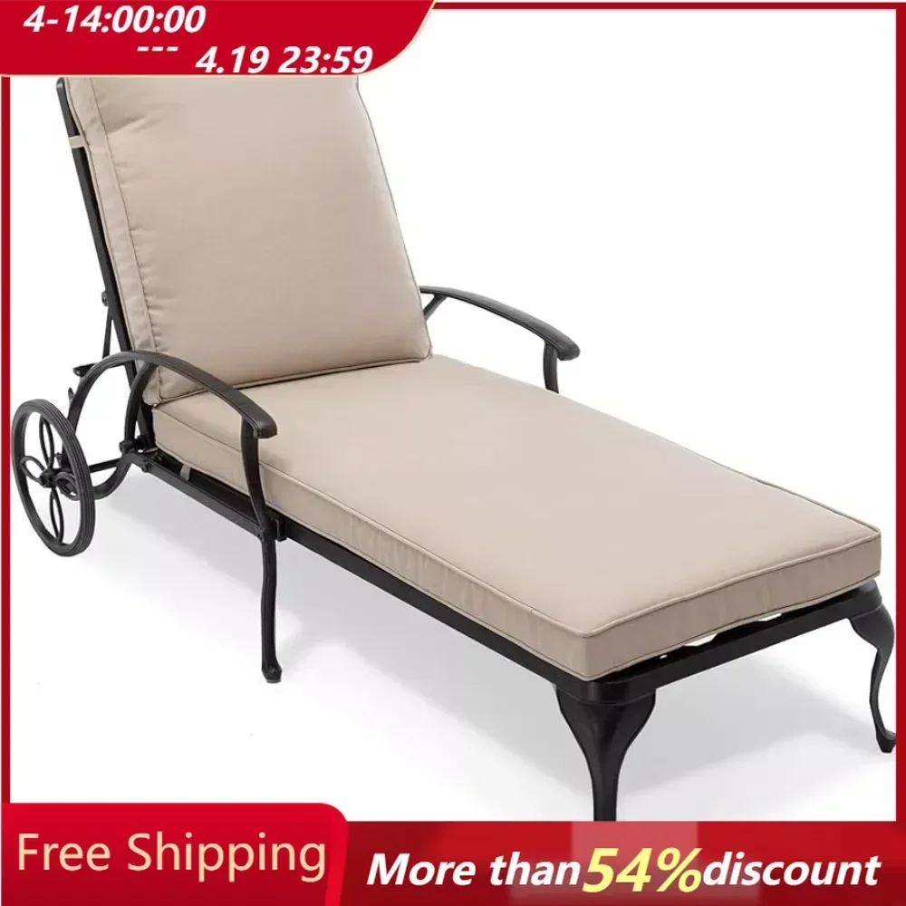 

recliner chair, with Cast Aluminum Waterproof Lounger with Wheels, recliner chair