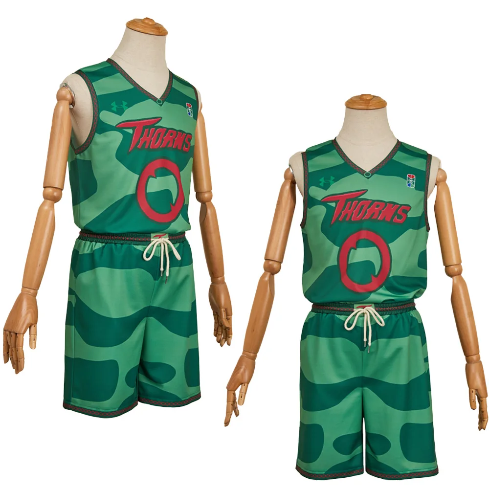 Goat Will Cosplay Green Team Jersey Costume Printed Sports Clothes Suit Fantasy Men Top Pants Outfits Halloween Carnival Party view 2