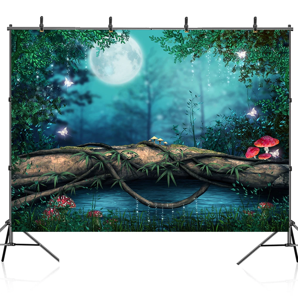 Dreamlike Fairy Tale Tree Forest Castle Wedding Photocall Baby Photography Backgrounds Decoration Vinyl Backdrops Photo Studio