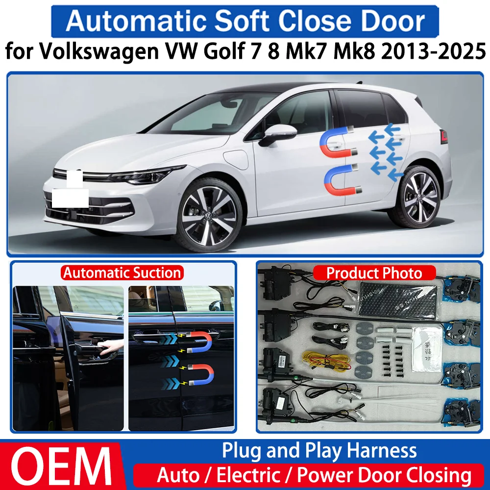 for Volkswagen VW Golf 7 8 Mk7 Mk8 2013-2025 Car OEM Automatic Soft Close Door Electric Suction Kit Auto Power Closing System