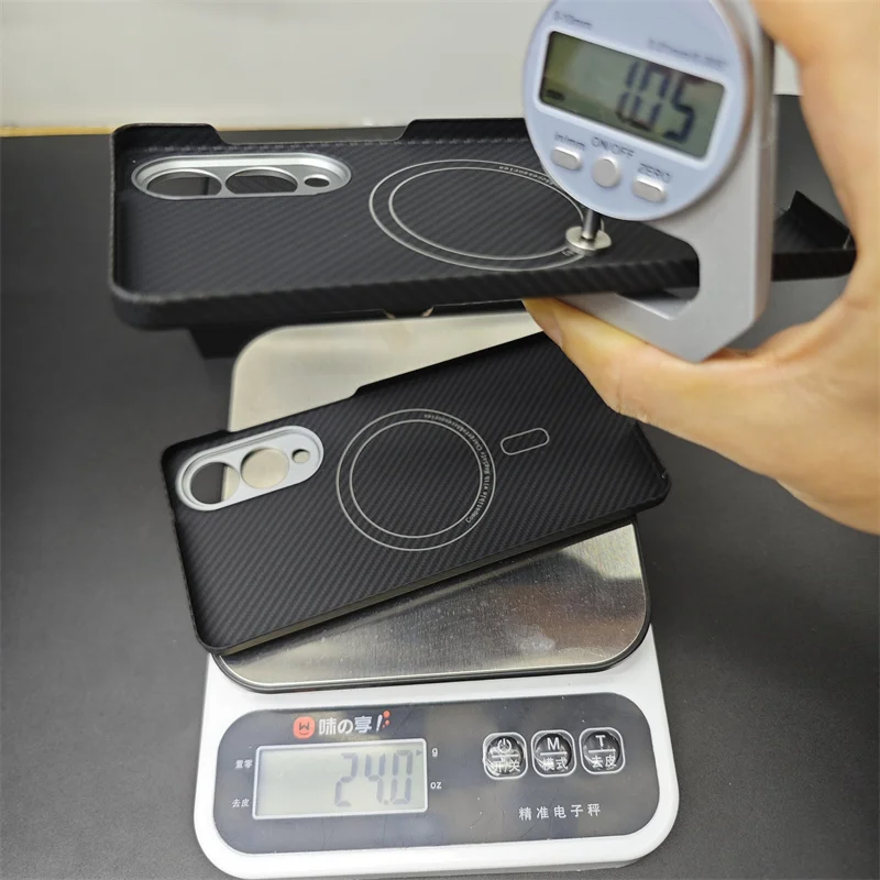 Magnetique En Fiber De Carbone Pour Galaxy S25 Edge MagSafe، Housse En Fiber D'aramide، Étuis De TELEphone محمول فائق الدقة #3