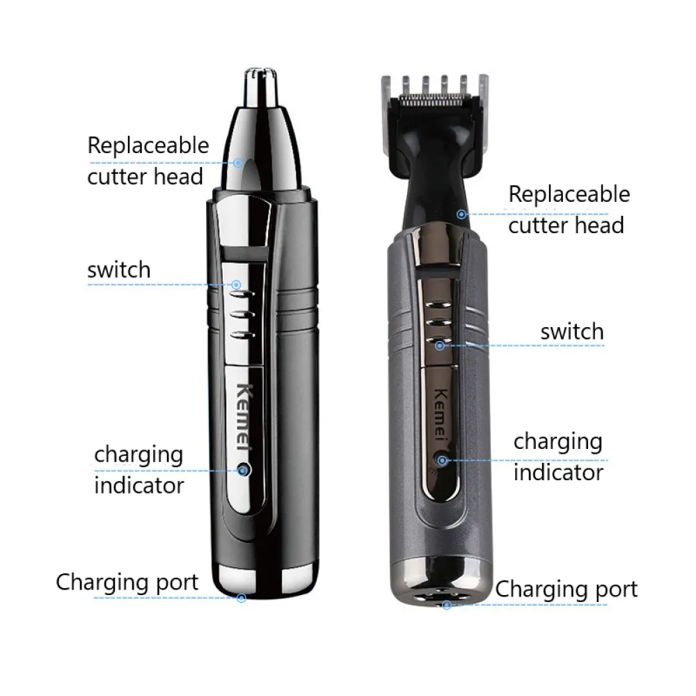 Kemei ไฟฟ้าจมูกและหู Trimmer 2 In 1ดูแลผิวหน้าผม Trimmer สำหรับชาย Personal Care เครื่องมือขนาดเล็ก Clipper คู่มือการตัด