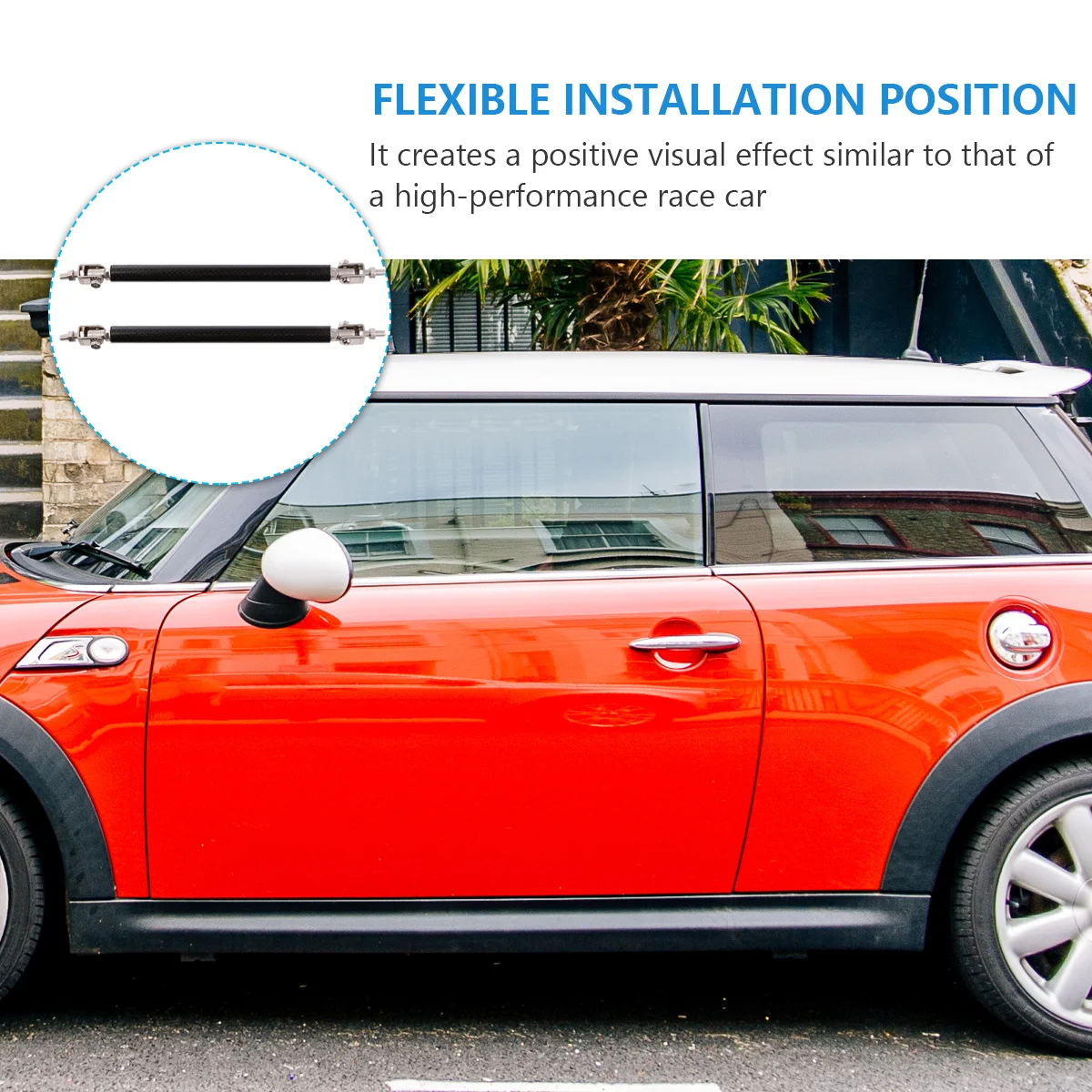 

2pcs Carbon Fiber Pull Rod Universal Car Modification Bar Decorative Front Lip Mount High Performance Visual Effect Durable Fine