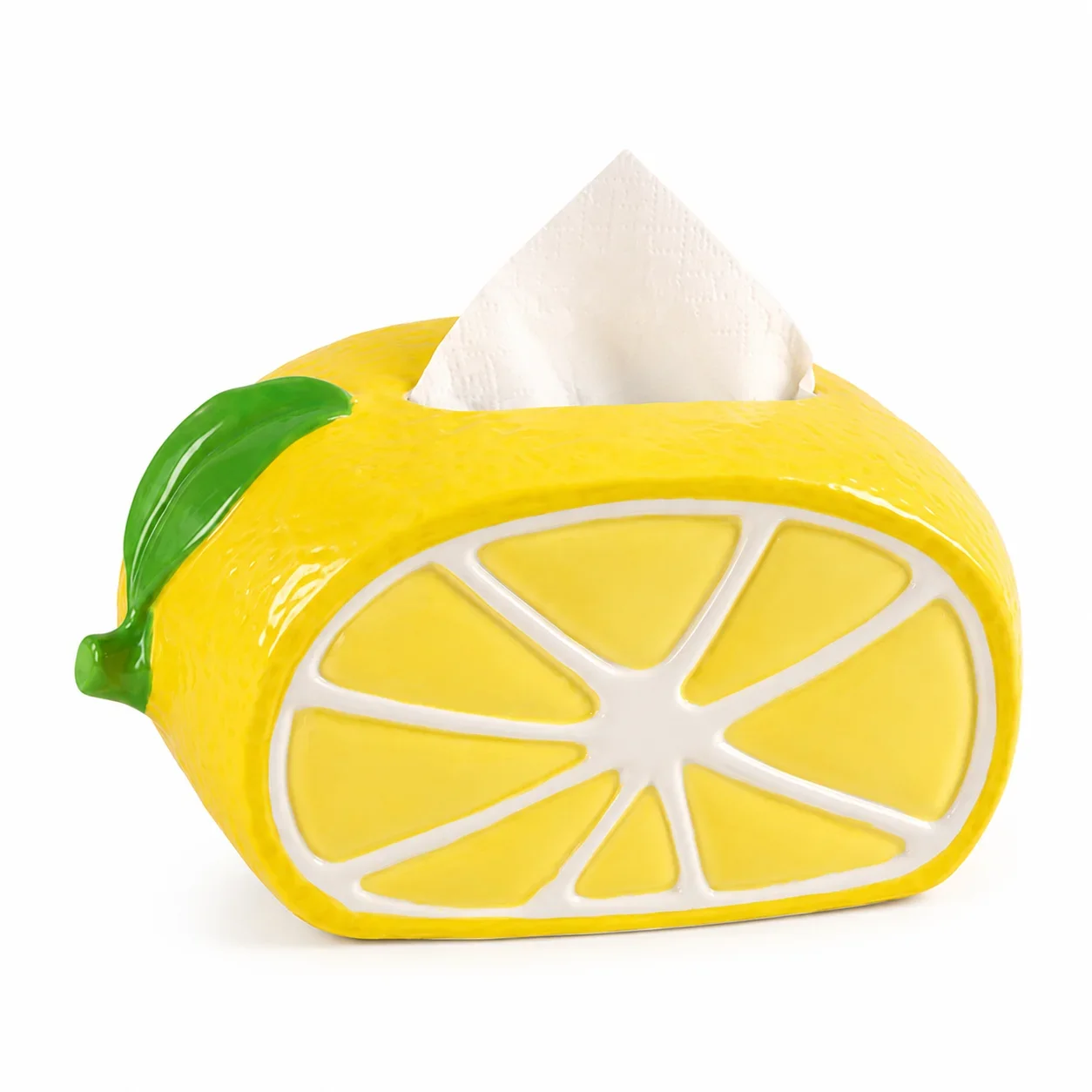 New Fresh Lemon Ceramic Tissue Box, Imitation Fruit Shaped Tissue Box, Cute Cartoon Lemon Tissue Box