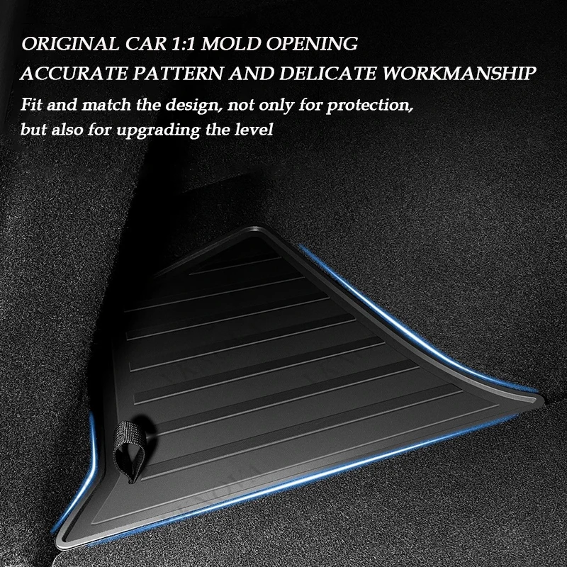 Car Trunk Side Left Right Tidying Packet Storage Box For Tesla Model Y Juniper 2025 2026 Flocking TPE Mat Cover Organizer