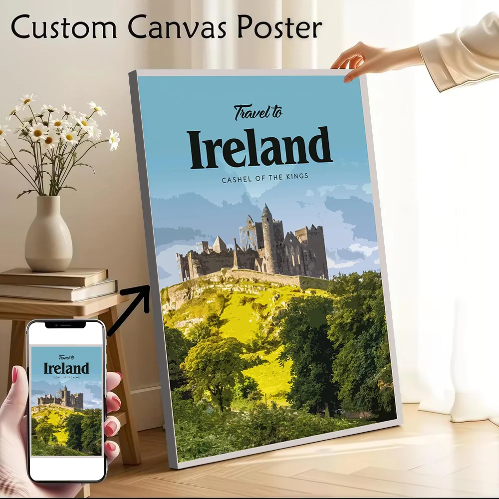 Visit Ireland Printed Canvas Poster Personalized High Quality Wall Art Paintings for Specialty and Themed Home Decor Accessories