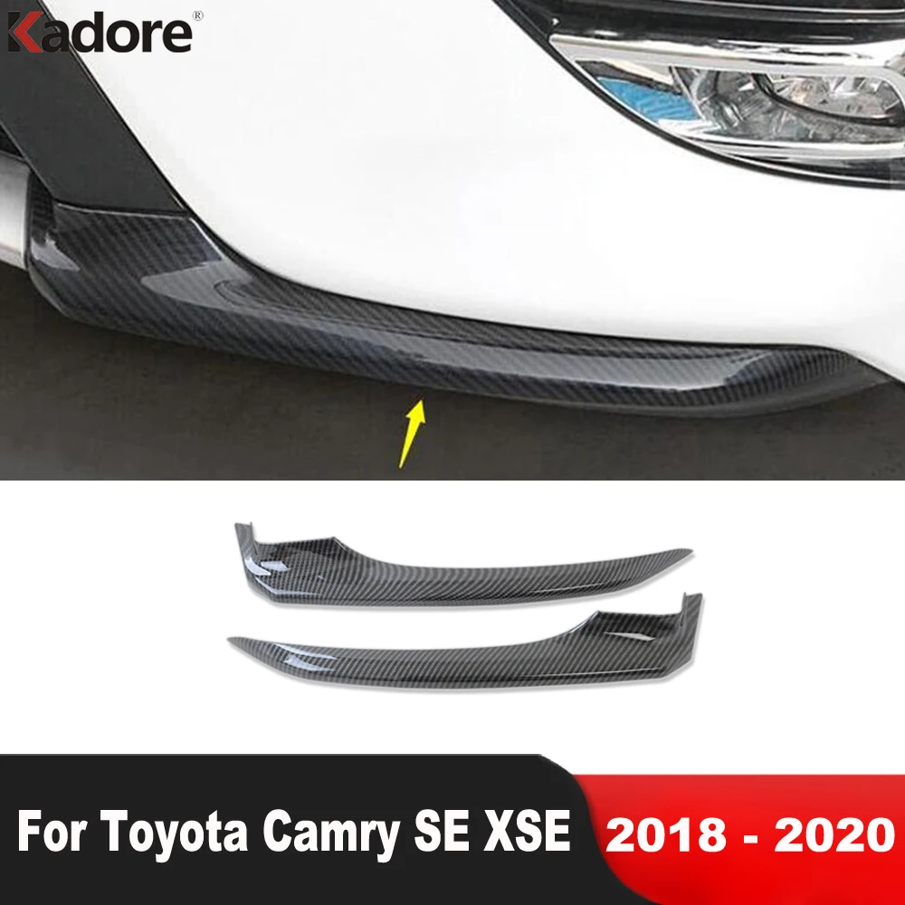 

Для Toyota Camry 70 SE XSE 2018 2019 2020 углеродное волокно автомобильный передний нижний бампер угловая крышка отделка молдинговая полоса Аксессуары