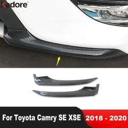 For Toyota Camry 70 SE XSE 2018 2019 2020 Carbon Fiber Car Front Bottom Bumper Corner Cover Trim Molding Strip Accessories