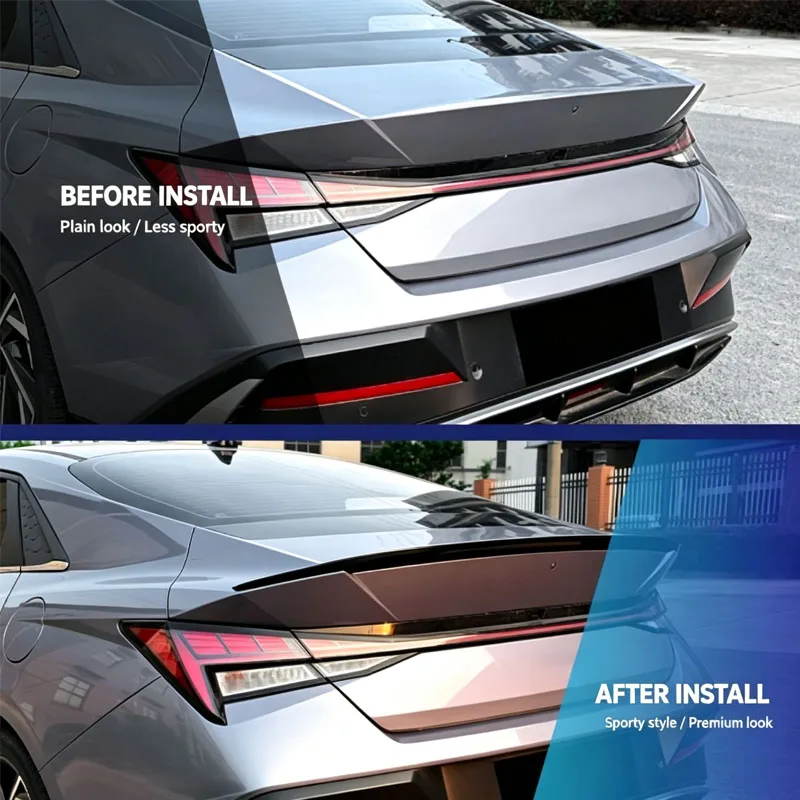 For Hyundai Elantra MK7 N Line R Style 2021+ Spoiler Wing Rear Trunk Spoiler Wing Diffuser Tail Fin Body Kits Auto Accessories