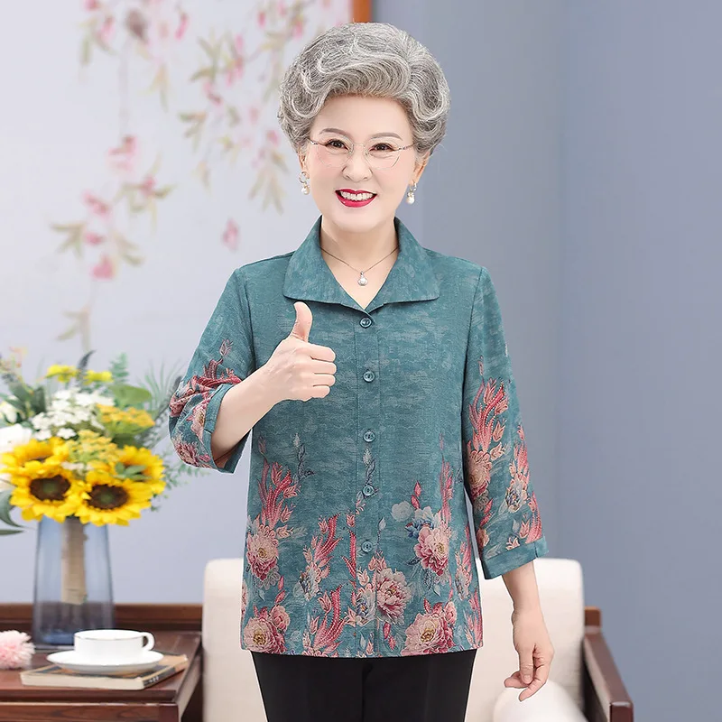 Elderly People Summer Clothes 60-70 Years Old Grandma Shirts Three Quarter Sleeves Casual Cardigan Blouse Women Blusas 7XL 8XL - AliExpress 200000345 Elderly People Summer Clothes 60-70 Years Old Grandma Shirts Three Quarter Sleeves Casual Cardigan Blouse Women Blusas 7XL 8XL - AliExpress 200000345