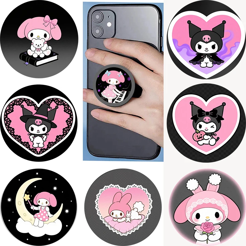 

Mobile Phone Holder K-Kuromi Circular Anti Fall Ring Holder Used For Iphone 14 15 16 Pro Max HUAWEI Mate 70 Pro Folding Stand