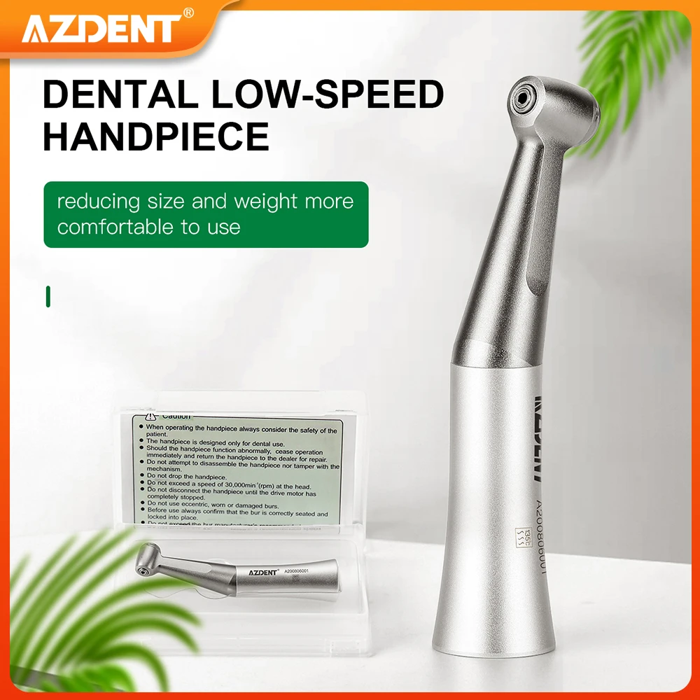 Dental 1:1 Contra Angle AZDENT Low Speed Handpiece fit FG 1.6mm Bur Push Button External Spray Dentistry Tool Instrument