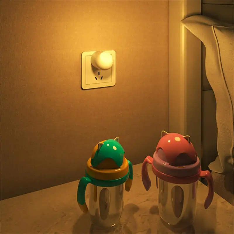 Auto Night Lamp Wall Lamp For Baby Kids Bedroom EU Plug Mini Led Light Sensor Control Light Switch Socket Snail Night Light