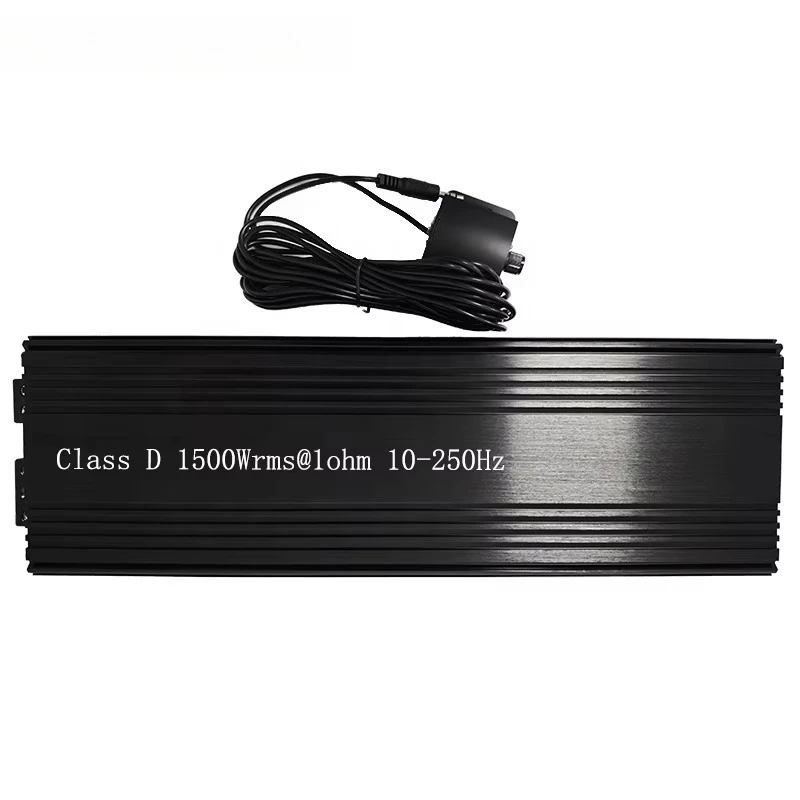 1500W RMS Mini Class D Car Amplifier, Compact Size High Sound Quality Power Amp Suitable for Automobile Vehicle Speakers