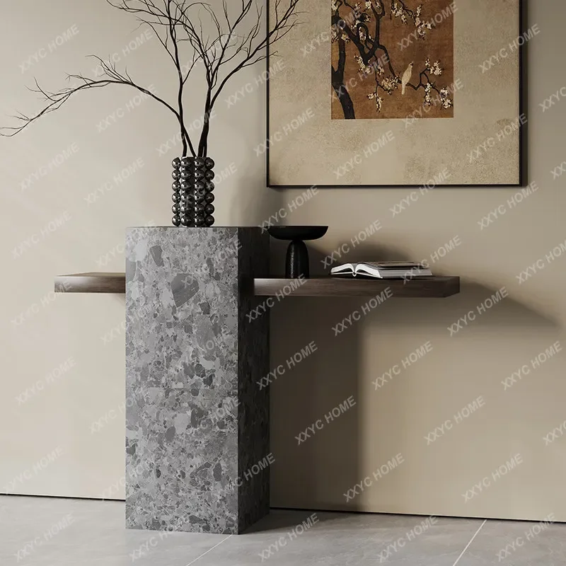Slate Xuanguantai simple light luxury entrance foyer wall table
