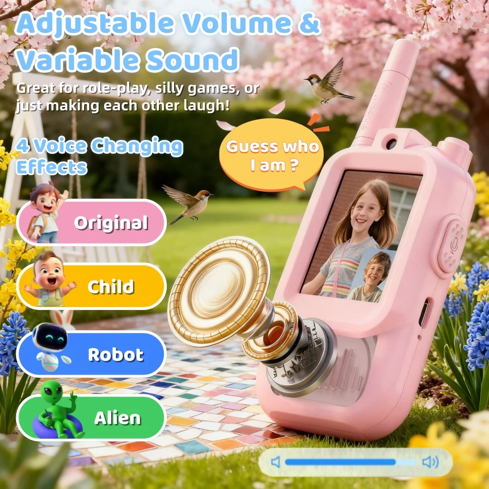 2 قطعة جهاز اتصال لاسلكي للأطفال طويل المدى لا توجد اتصال إنترنت مع كاميرا التخييم السفر للأطفال في الهواء الطلق هدية الكريسماس