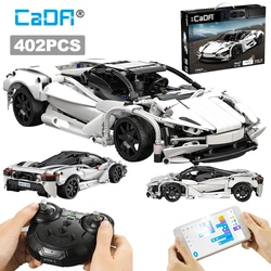 Cada 402pcs Phone APP Remote Control Storm Sports Car Model Building Blocks City Expert RC Racing Car Bricks Toys For Kid Gifts