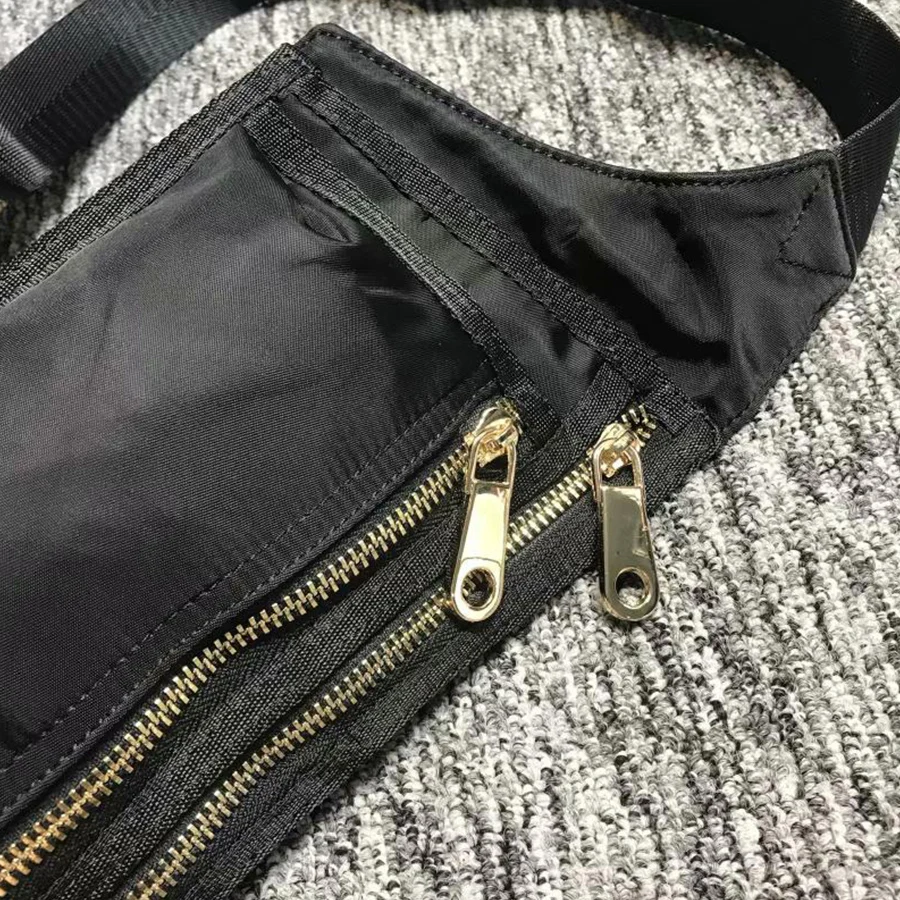 Saco de cintura de náilon fanny packs para mulheres casual saco de peito feminino homem viagem cinto saco esporte pacote cintura à prova dwaterproof água saco do telefone preto