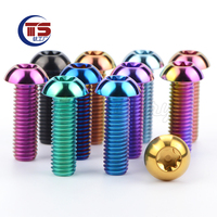 TS 10pcs Titanium Factory Titanium Alloy Half Round Torx Head Screws M8 Motorcycle Enclosure Modification Fixing Screws GR5