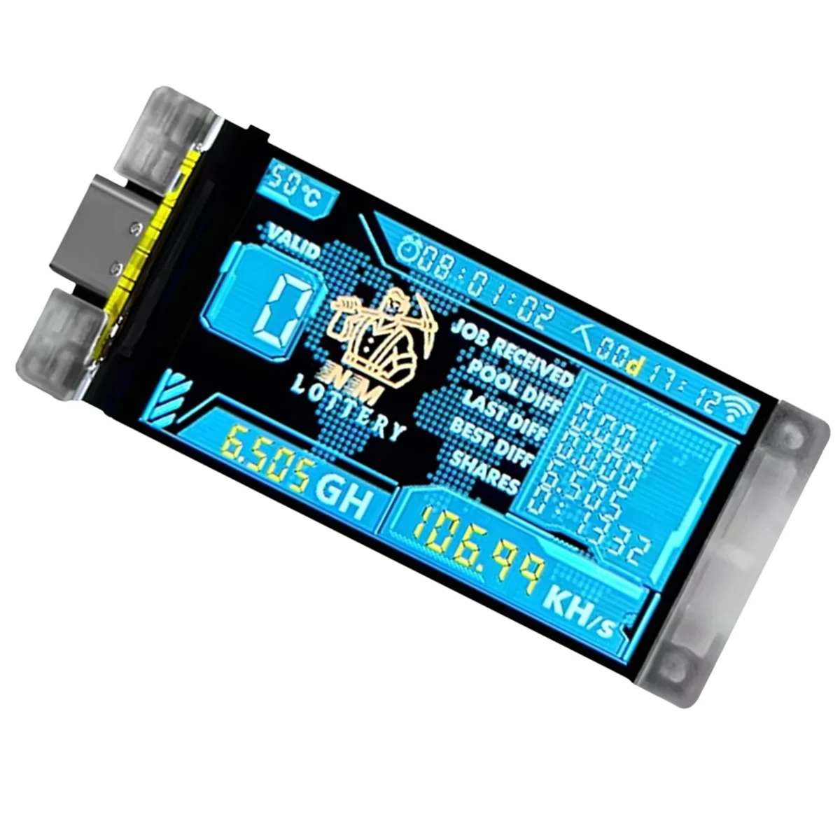 B59ABitco Nerd Miner BTC Crypto Solo Lottery 117KH/S Heltec Vision Master T190 Consumo Conexão WiFi