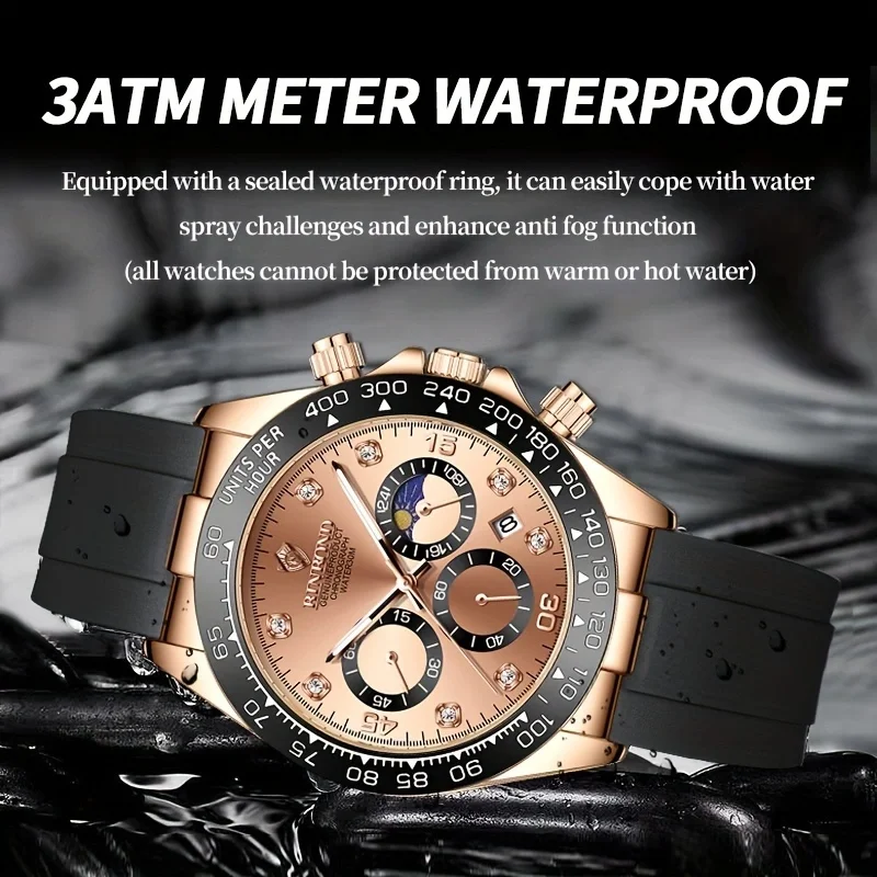 2024 Luxury Sports Watch for Man Waterproof Luminous Date Chronograph Men Watch Silica Gel Quartz Men\'s Watches Clock Reloj+box