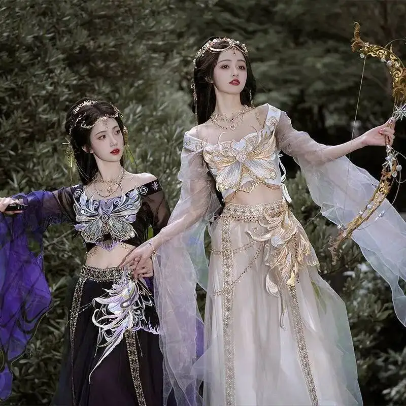 

hanfuChinese Hanfu dress embroidered exotic Butterfly dance costume ancient costume Western region cosplay costum