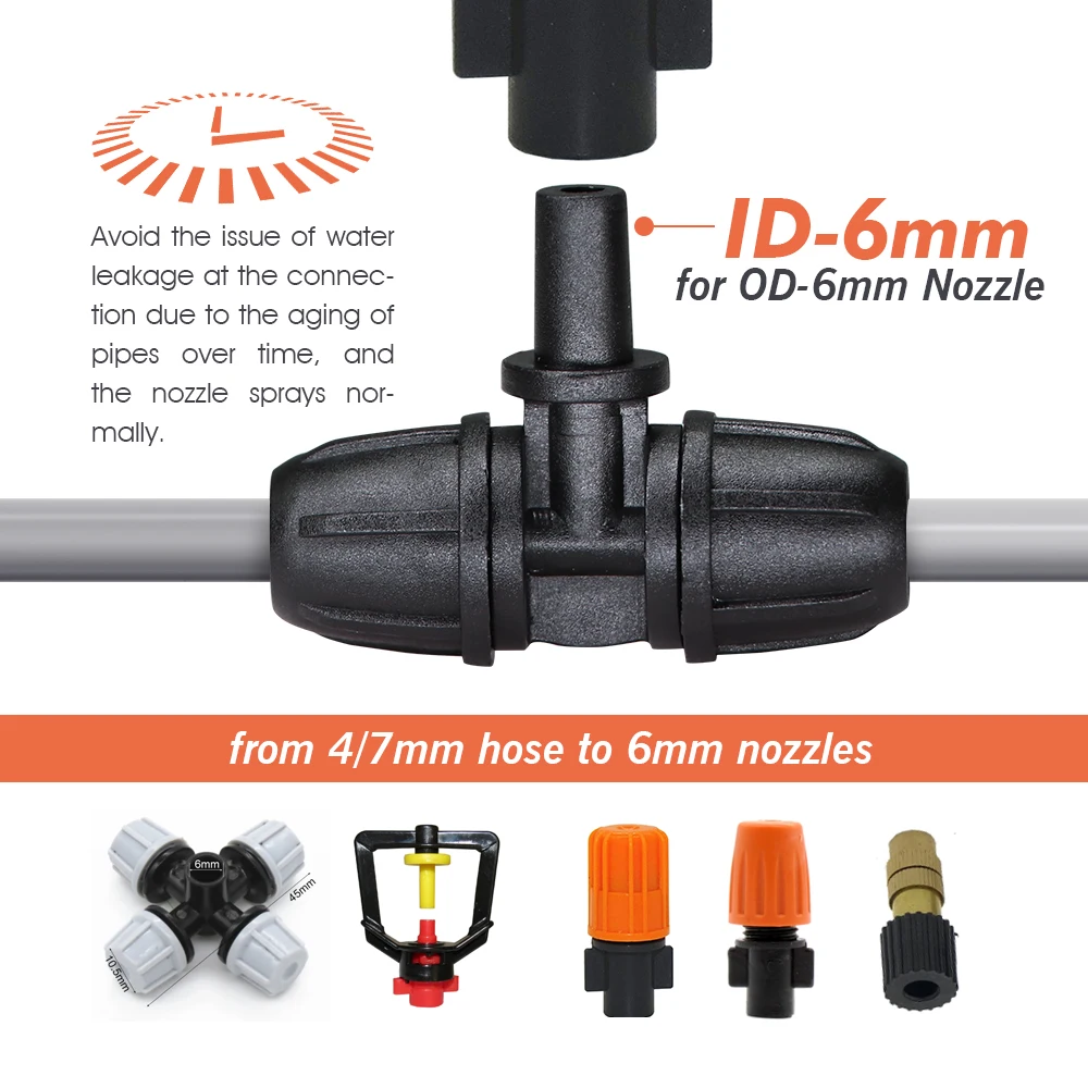 حديقة 4/7 مللي متر موصل الخرطوم مع غطاء القفل منع الانزلاق 1/4 "PVC سقي أنبوب تمديد إصلاح المناسب لنظام الري بالتنقيط